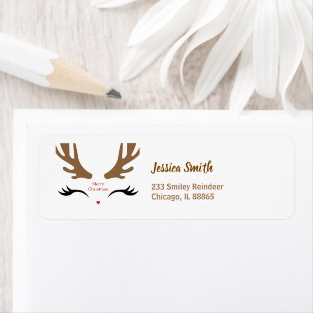 Niedliches Rentier-Gesicht Moderne frohe Weihnacht (Insitu)