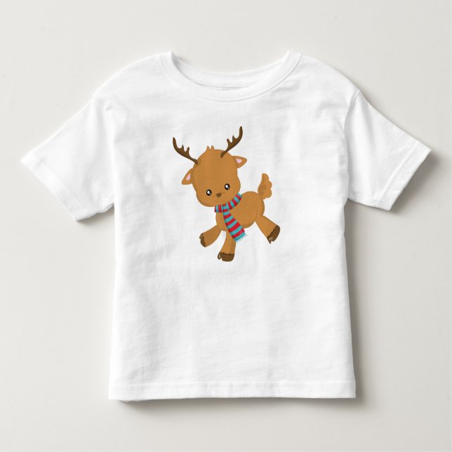 Niedliches Rentier, Kleine Rentiere, Antler, Skara Kleinkind T-shirt (Vorderseite)