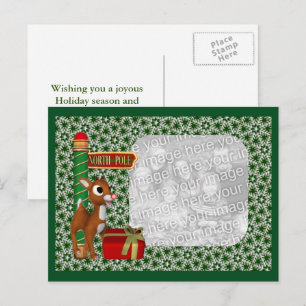 Niedliches Rentier Weihnachtsfest Foto Postkarte