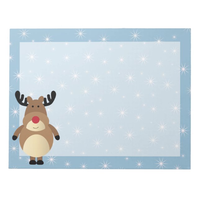 Niedliches Rentier Winter Holiday Notepad Notizblock (Vorderseite)