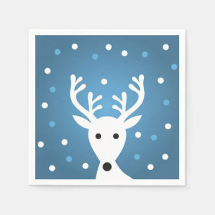 Niedliches Rentierblauer Weihnachtsbuch Napkin Serviette
