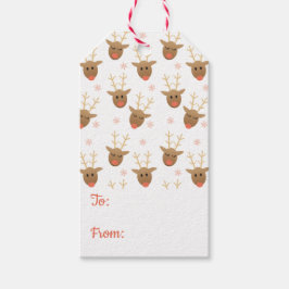Niedliches Rentiermuster von und nach Orange Geschenkanhänger