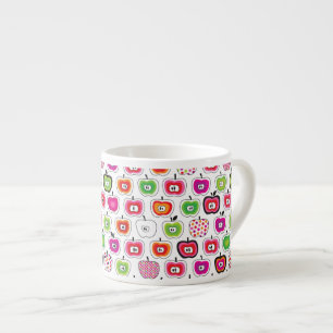 Niedliches retro Apfelmuster Espressotasse