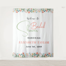 Niedliches Retro-Blume-Brautparty Wandteppich