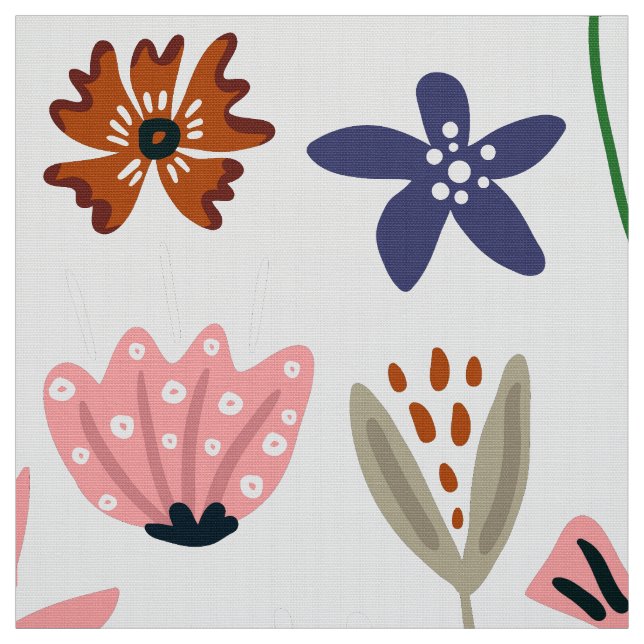 Niedliches Retro-Blume-Muster Stoff (Muster)