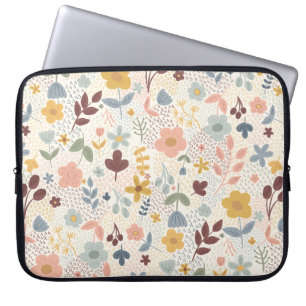 Niedliches Retro-Blumendesign Laptopschutzhülle