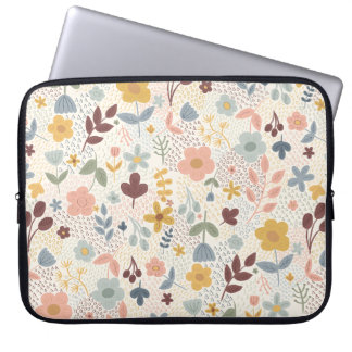 Niedliches Retro-Blumendesign Laptopschutzhülle