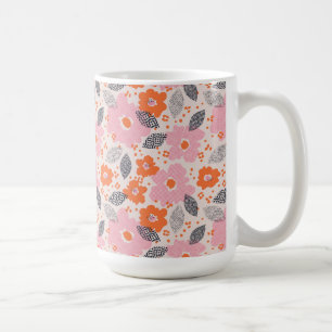 Niedliches Retro Blumenmuster Kaffeetasse