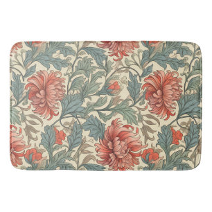 Niedliches Retro-Blumenmuster Rosa Blauer Farbton Badematte