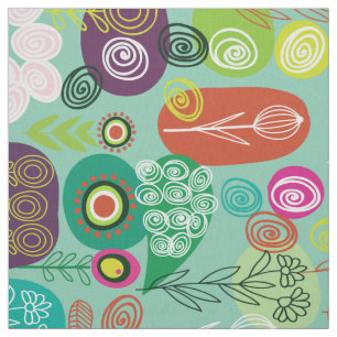 Niedliches Retro-Cartoon-Muster Stoff