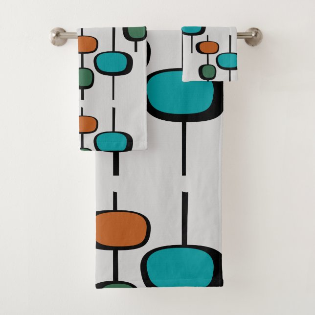 Niedliches Retro-elegantes, orangefarbenes trendig Badhandtuch Set (Insitu)