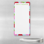 Niedliches Retro Erdbeeren Fruchtmuster Personalis Magnetischer Notizblock<br><div class="desc">Niedliches,  ästhetisches Fruchtmuster mit Erdbeeren in Rot,  Rosa und Hellblau.</div>