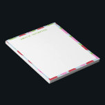 Niedliches Retro Erdbeeren Fruchtmuster Personalis Notizblock<br><div class="desc">Niedliches,  ästhetisches Fruchtmuster mit Erdbeeren in Rot,  Rosa und Hellblau.</div>
