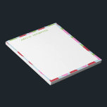 Niedliches Retro Erdbeeren Fruchtmuster Personalis Notizblock<br><div class="desc">Niedliches,  ästhetisches Fruchtmuster mit Erdbeeren in Rot,  Rosa und Hellblau.</div>