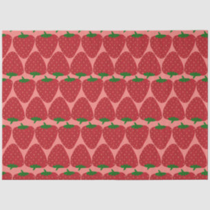 Niedliches Retro Erdbeermuster in Rot und Rosa Seidenpapier
