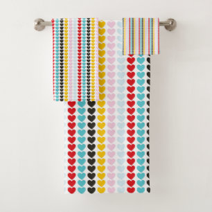 Niedliches Retro-Farbmuster Badhandtuch Set