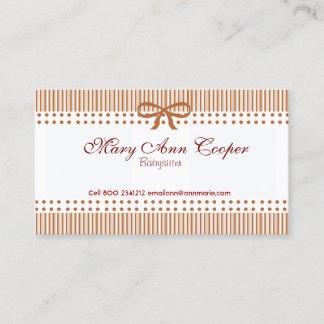 Niedliches Retro gestreiftes Visitenkarte