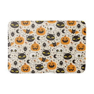 Niedliches Retro Halloween-Muster Badematte