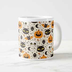 Niedliches Retro Halloween-Muster Jumbo-Tasse