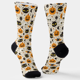 Niedliches Retro Halloween-Muster Socken