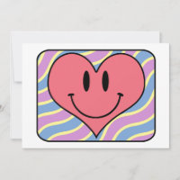Niedliches Retro Herz Cartoonlächelnden Valentines