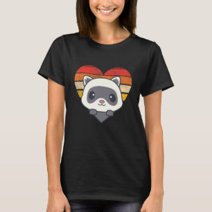 Niedliches Retro-Herz Form Vintag T-Shirt