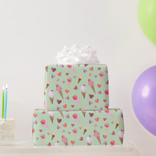 Niedliches Retro Mini Green Ice Party Originelle K Geschenkpapier