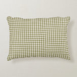 Niedliches Retro Olive Green Gingham Kariertes Mus Dekokissen<br><div class="desc">Niedliches Retro Olive Green Gingham Kariertes Muster Kissen</div>