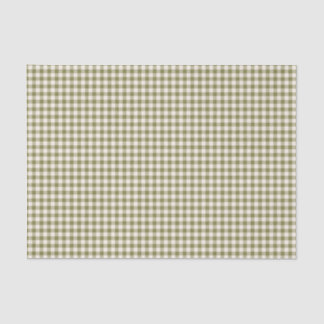 Niedliches Retro Olive Green Gingham Kariertes Mus Seidenpapier