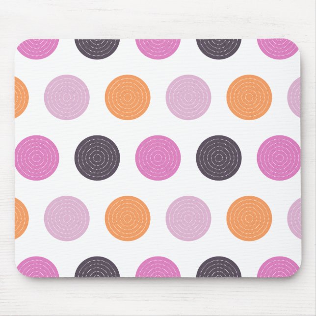 Niedliches Retro orange lila rosa Mousepad (Vorne)