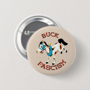 Niedliches Retro-Pferd - Buck-Faschismus Button