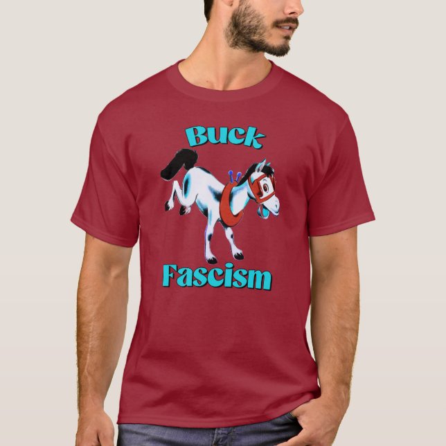 Niedliches Retro-Pferd - Buck-Faschismus T-Shirt (Vorderseite)