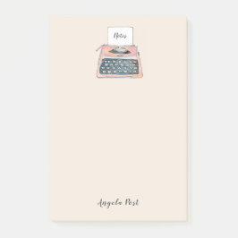 Niedliches Retro-Schreibgerät, rosa Notepad Post-it Klebezettel