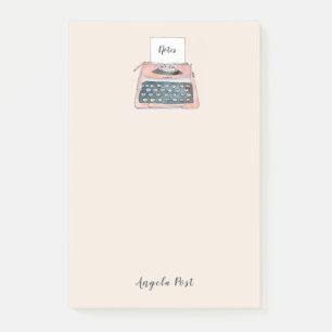 Niedliches Retro-Schreibgerät, rosa Notepad Post-it Klebezettel