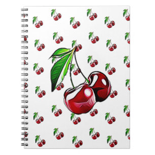 Niedliches Retro Style Cherry-Notebook Notizblock
