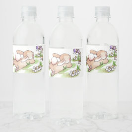 niedliches Retro-Vintag Osterhase Wasserflaschenetikett