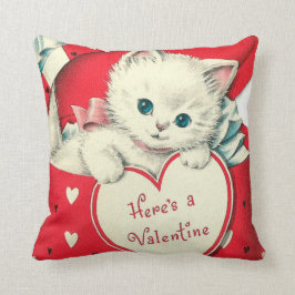 Niedliches Retro Vintag Valentine Katze Kissen