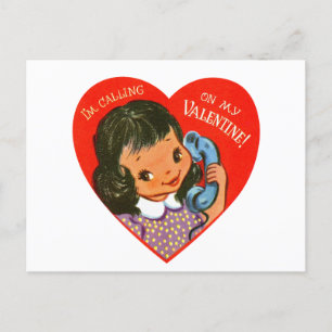 Niedliches Retro Vintage Valentine Feiertagspostkarte