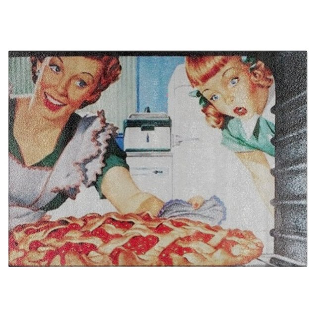 Niedliches Retro-Vintages Kuchen Schneidebrett (Vorderseite)