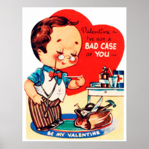 Niedliches retro Vintages Valentine-Doktorplakat Poster