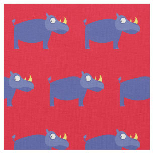 Niedliches Rhino Kid Baby Kinderzimmer Red Rhinoce Stoff