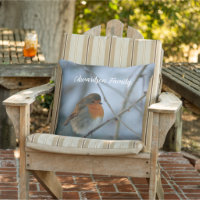 Niedliches Robin-Vogel-Foto mit Monogramm