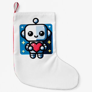 Niedliches Robot Holding Heart - Adorable Liebe & Kleiner Weihnachtsstrumpf