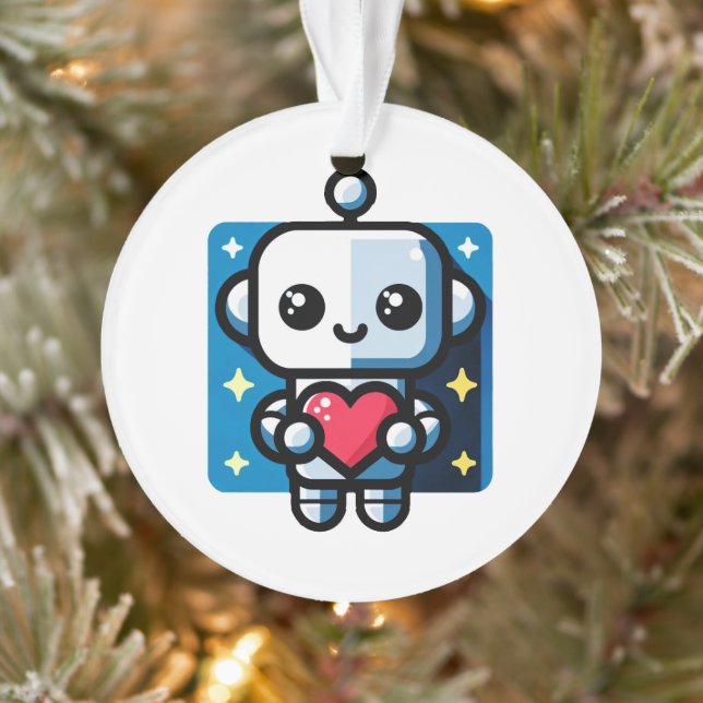 Niedliches Robot Holding Heart - Adorable Liebe &  Ornament (Baum)