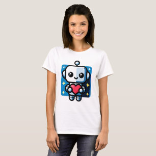 Niedliches Robot Holding Heart - Adorable Liebe &  T-Shirt
