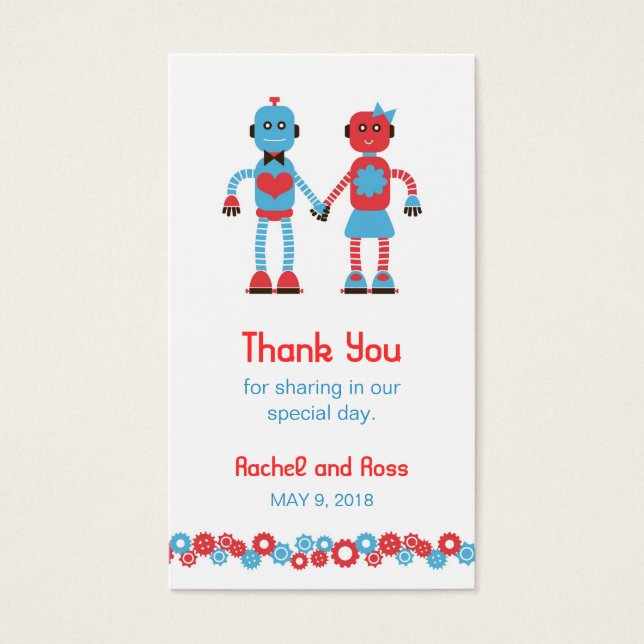 Niedliches Robot Theme Wedding (Vorderseite)