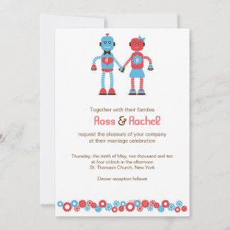 Niedliches Robot Theme Wedding Einladung