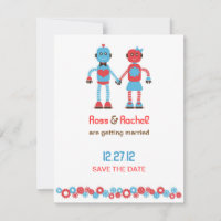 Niedliches Robot Theme Wedding Save the Date
