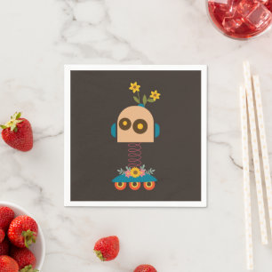 Niedliches Roboterdesign Serviette