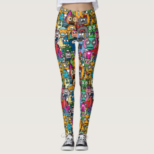 Niedliches Robotermuster Leggings